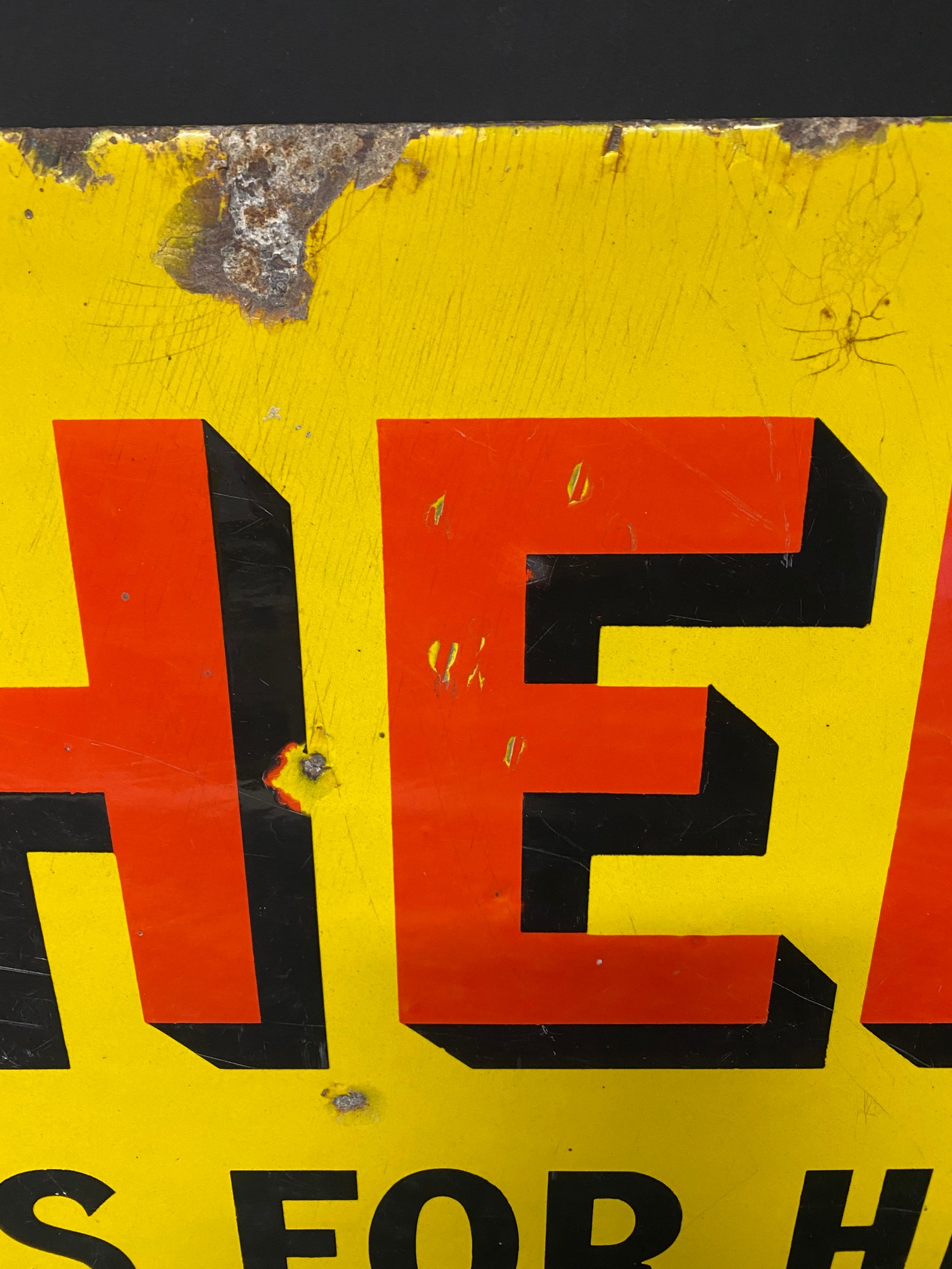 A Shell Cars For Hire double sided enamel sign with hanging flange, 24 x 15". - Image 5 of 6