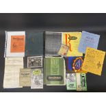 A small box of bicycle related literature including a BSA sales brochure, 1934 season, BSA letters