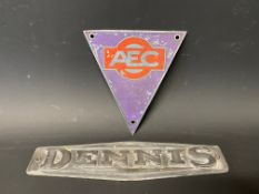 An AEC triangular radiator plaque and another for Dennis.