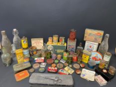 A selection of assorted tins and packaging.