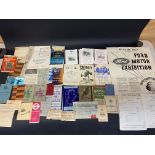 An interesting collection of ephemera including a Tourist Trophy Races 1932 souvenir, Silverstone,