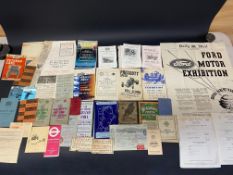 An interesting collection of ephemera including a Tourist Trophy Races 1932 souvenir, Silverstone,