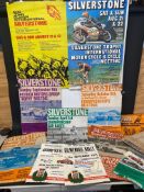 A selection of Silverstone race meeting posters, including Trophy meetings for motorcycle and