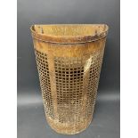 A semi-circular waste paper basket, 24 3/4" h.