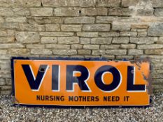 A Virol 'Nursing Mothers Need It' enamel sign, 78 x 28".