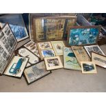 A quantity of framed and glazed prints and pictures.