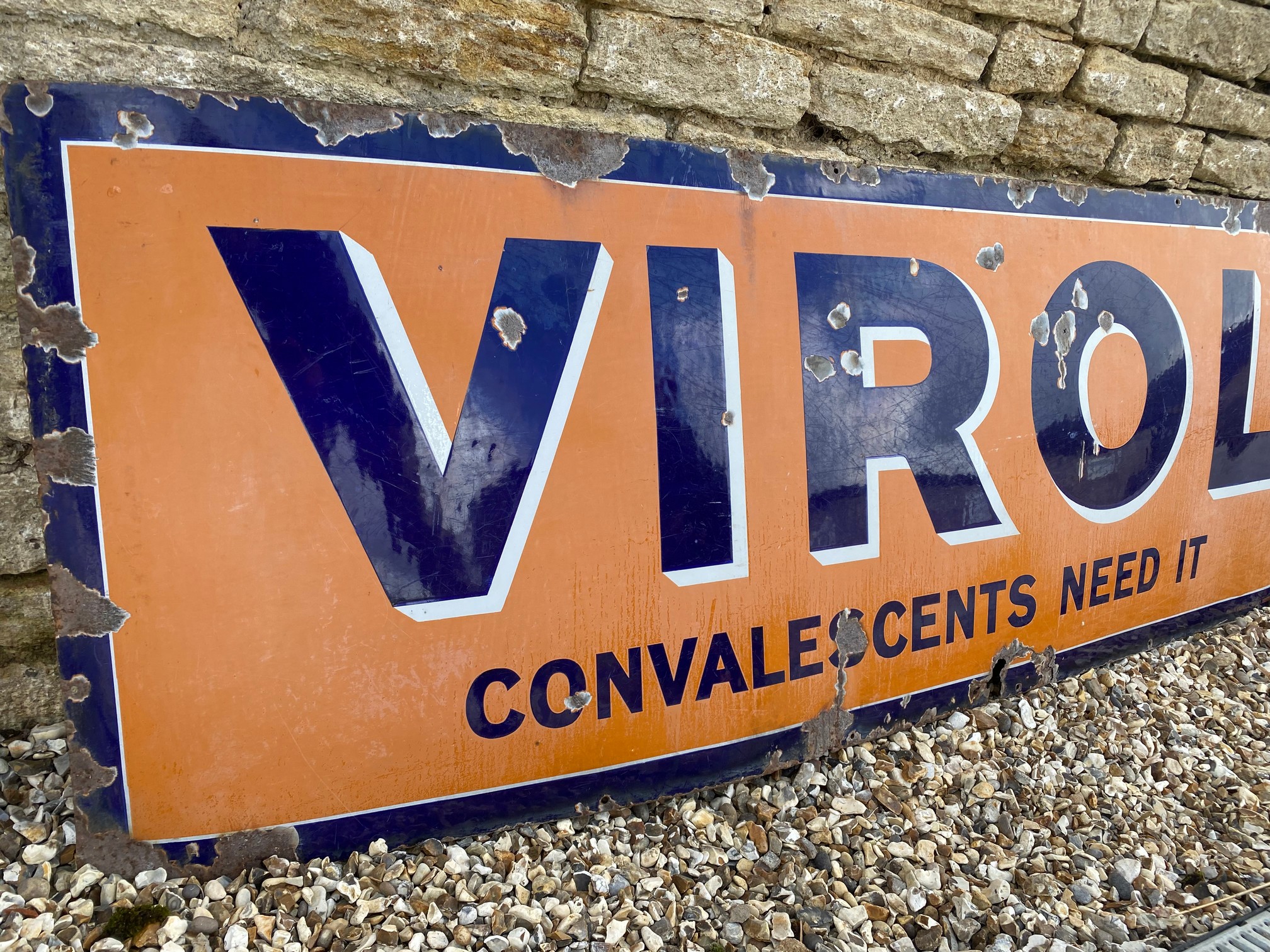 A Virol 'Convalescents Need It' enamel sign, 78 x 28". - Image 2 of 4