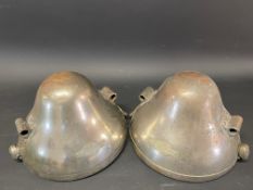 A pair of Bleriot PHI bell shaped headlamps.