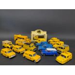 A selection of AA and RAC die-cast models including Budgie, Dinky and Corgi.
