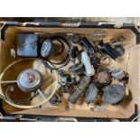A good box of small and hard-to-find parts including scuttle and dash mounted lamps, ignition