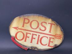 A Post Office oval double sided enamel sign, 18 x 11 1/2".