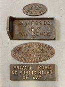 A Bentall's Patent Combined Mill for Crushing and Grinding oval cast iron plaque, a Bamfords No. 2