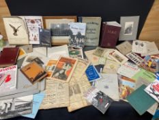 A selection of assorted ephemera, including a MAC catalogue filled with advertising, a 1933/34