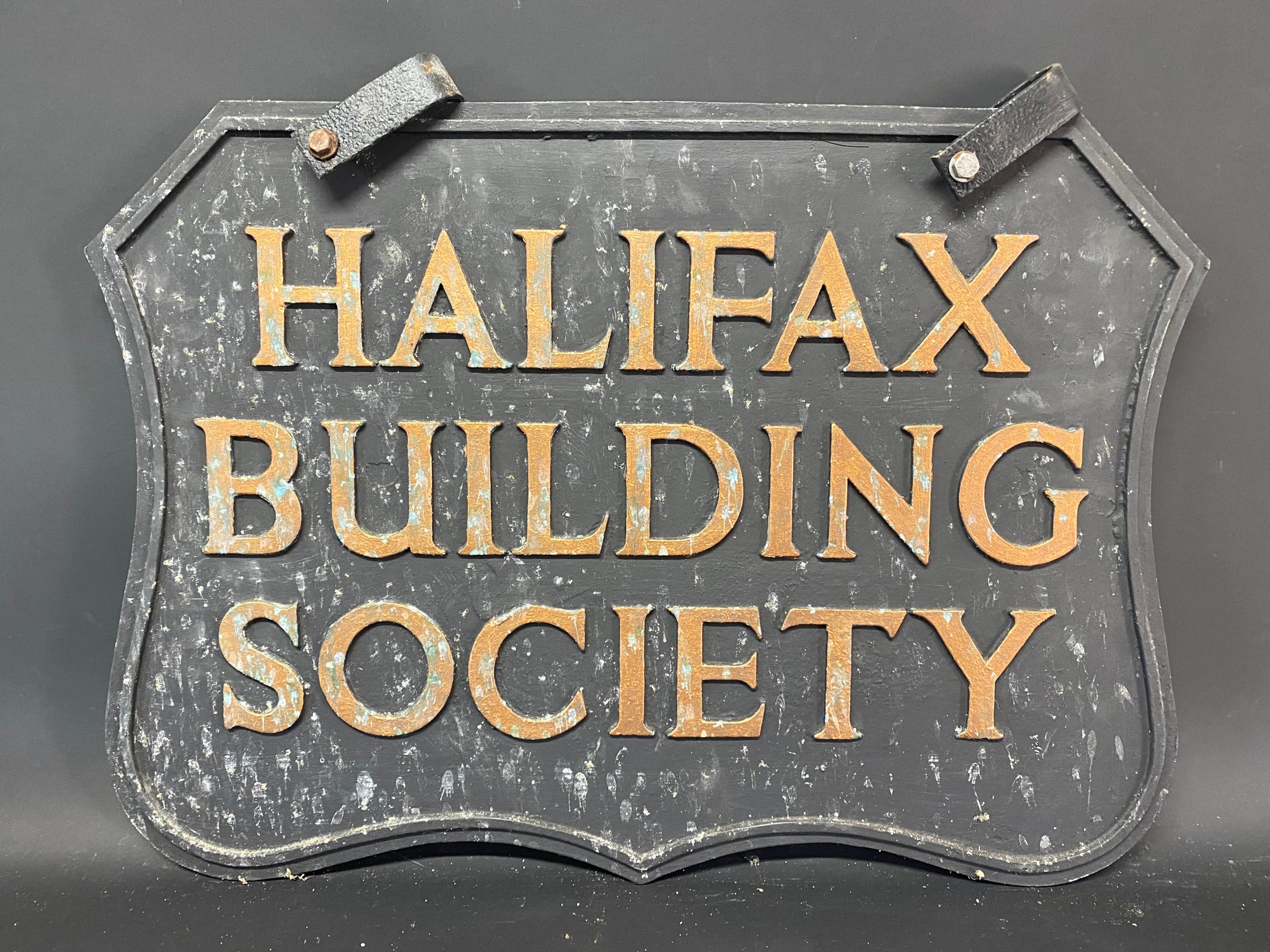 A Halifax Building Society hanging double sided metal advertising sign, 22 x 16". - Image 2 of 2