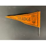 A felt pennant advertising Rudge.