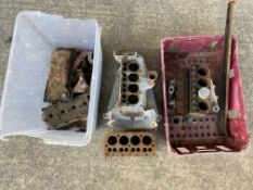 A quantity of assorted Austin 7 parts including blocks,crankcase etc.