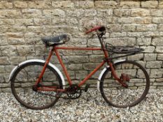 A rare G.P.O. Federal bicycle with original gilded logo, and rack to the front.