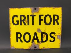 A Grit For Roads enamel sign, 15 x 12".