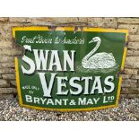 A Bryant & May Ltd Swan Vestas enamel sign, 48 x 36".