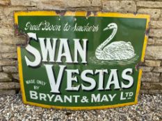 A Bryant & May Ltd Swan Vestas enamel sign, 48 x 36".