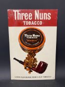 A small showcard advertising Three Nuns Tobacco, 10 x 15".