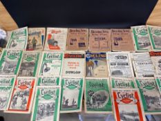 Three copies of Bicycling News magazines, 1911 and 1913 and a quantity of Cycling magazines,