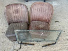 A nickel plated auster rear screen, two 1930s front seats and a large trunk.