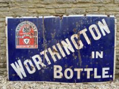 A large Worthington in Bottle rectangular enamel sign, 77 1/2 x 48".