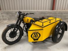 BSA M21 600cc engined replica AA Combination Reg. no. VXO 255 Frame no. ZB31 2044