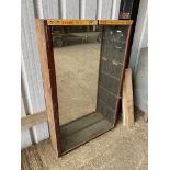 A large mirror backed front opening display cabinet, 39 1/2" w x 62 1/4" h x 9 3/4" d.