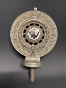 An RAC Associate member's badge with Western India AA enamel centre, no. N1131.