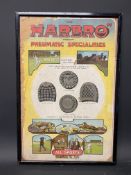 A framed and glazed 'Harbro' Pneumatic heels for all sports pictorial advertisement, 13 x 19".