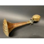 A Trico copper and brass horn, with unusual fluted end to the trumpet.