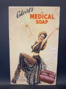 A Calvert's Medical Soap pictorial tin advertising showcard, 14 3/4 x 24".