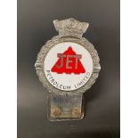 A Jet Petroleum enamel car badge by Gaunt.