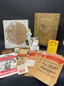 A selection of assorted advertising and packaging, shop price cards etc.