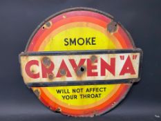 A Craven A 'will not affect your throat' enamel sign, 24 x 21 1/2".