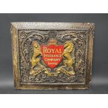 A Royal Insurance Company Limited embossed plaster advertising sign, 22 1/2 x 19".