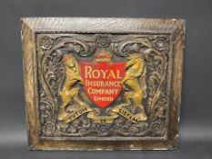 A Royal Insurance Company Limited embossed plaster advertising sign, 22 1/2 x 19".
