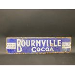 A small Bournville Cocoa rectangular enamel sign, 24 x 6".
