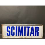 A Scimitar illuminated showroom lightbox, 36" w x 12" h x 6 1/4" d.