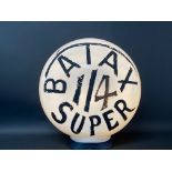 An unusual early glass petrol pump globe, bearing the brand name of Batax Super, possibly