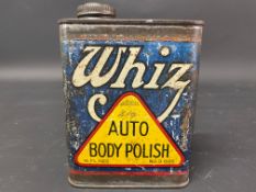 A Whizz Auto Polish No.3 size tin, with an image of a pre-war car to the reverse.