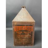 A Silene Motor Oils and Tractor Oils five gallon pyramid can.