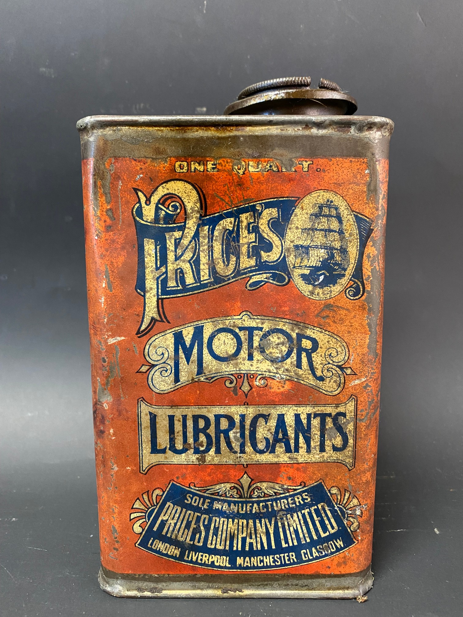 A Price's Motor Lubricants quart can.