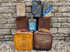 A selection of five gallon and smaller cans including Silkolene.