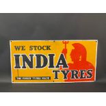 An India Tyres rectangular enamel sign in superb condition, 24 x 12".