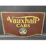 A Vauxhall Cars double sided enamel sign by Franco, 30 x 20".