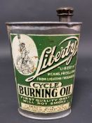 A Liberty Cycle Burning Oil oval can in excellent condition.