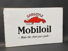 A Gargoyle Mobiloil enamel sign for a hanging set of charts, near mint condition, 30 x 19".